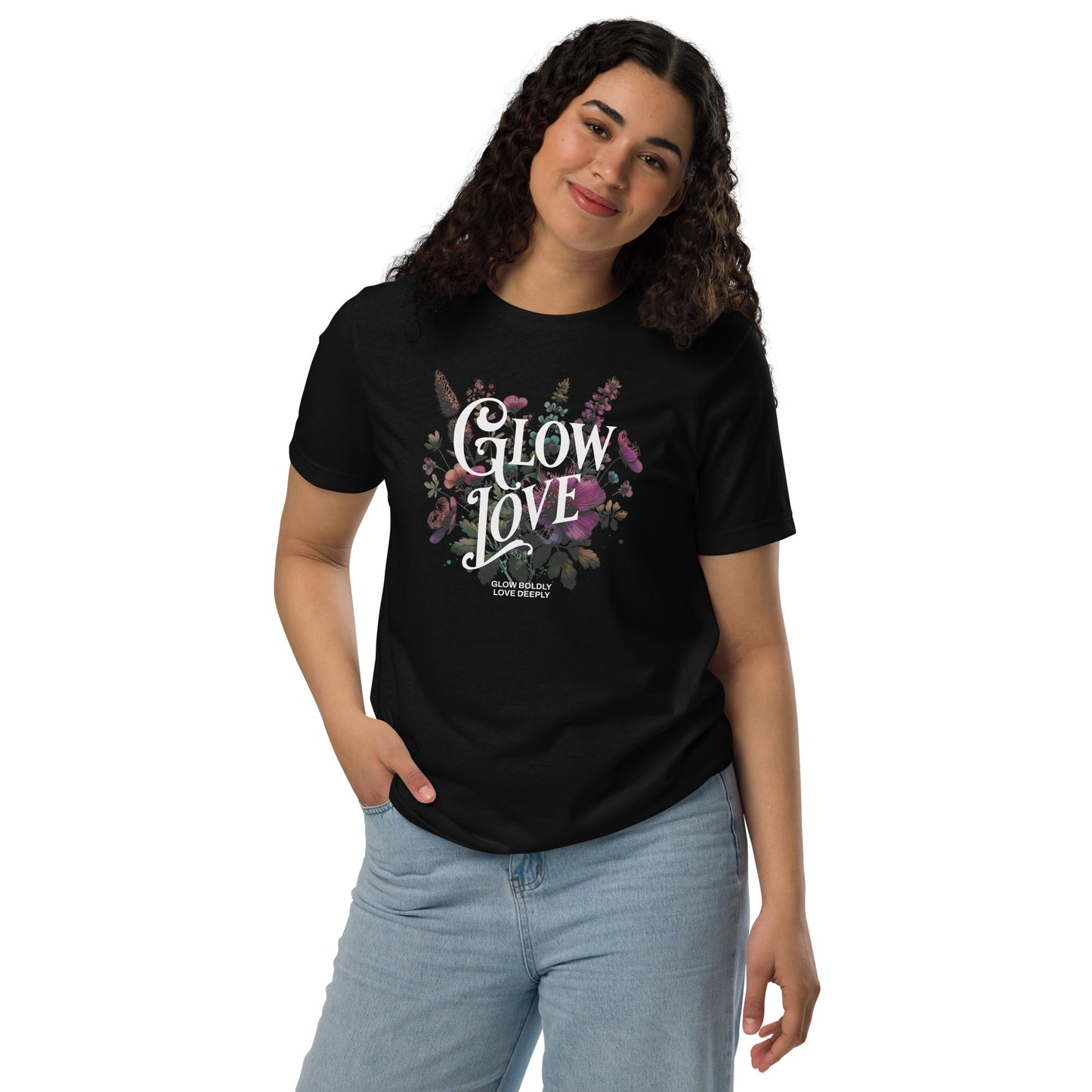 Eco-Friendly Unisex T-Shirt Made from 100% Recycled Materials Sustainable Tee 'Glow Love'