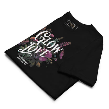 Eco-Friendly Unisex T-Shirt Made from 100% Recycled Materials Sustainable Tee 'Glow Love'