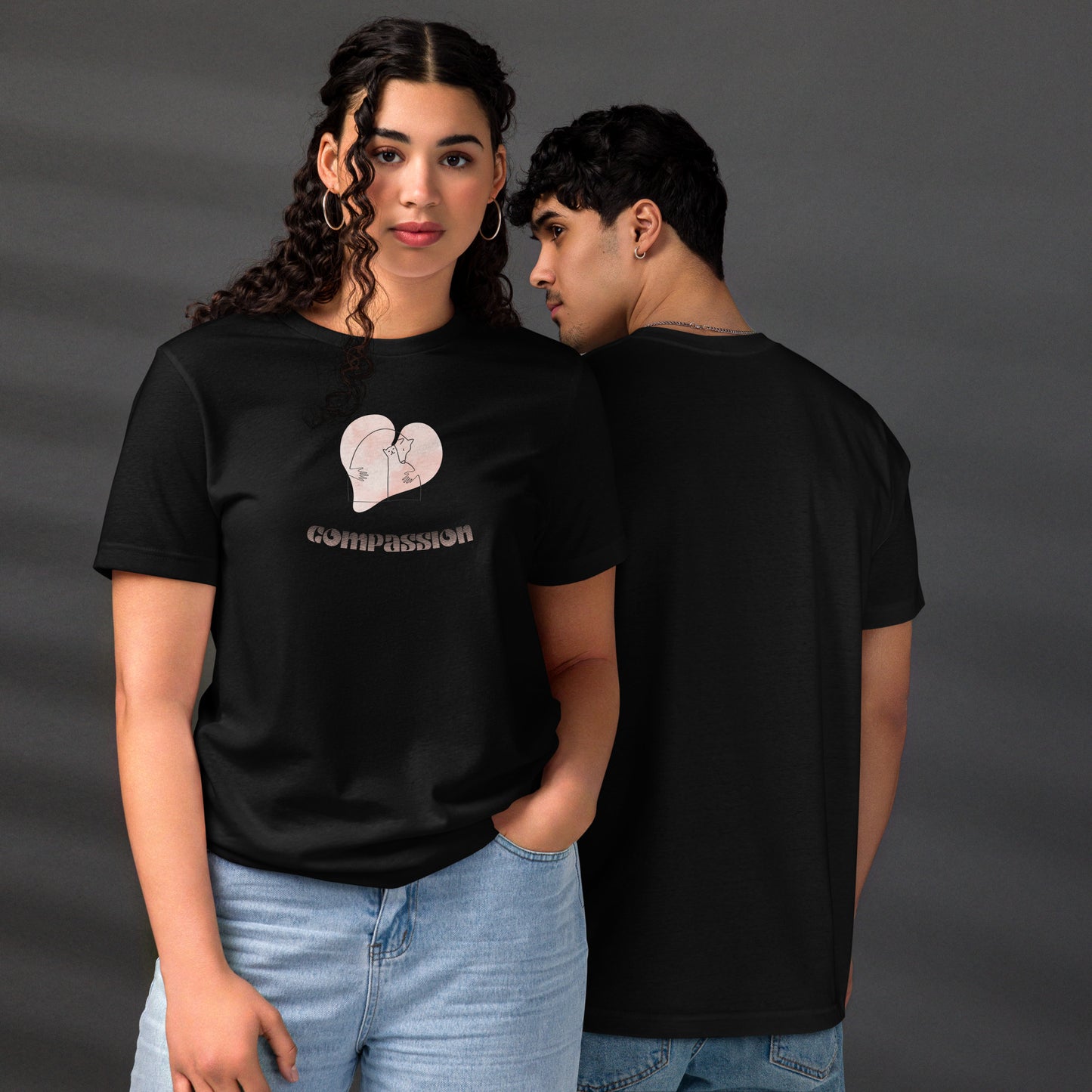 Unisex Organic Cotton T-Shirt - Eco-Friendly Minimalist Sustainable Tee 'Compassion'