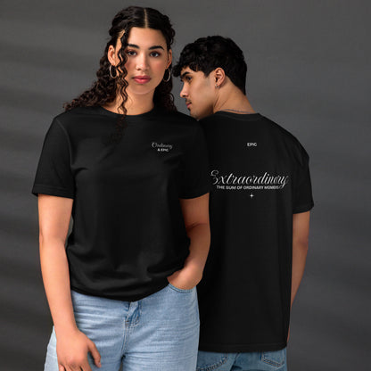 Eco-Friendly Unisex T-Shirt Made from 100% Recycled Materials Sustainable Tee 'Extraordinary'