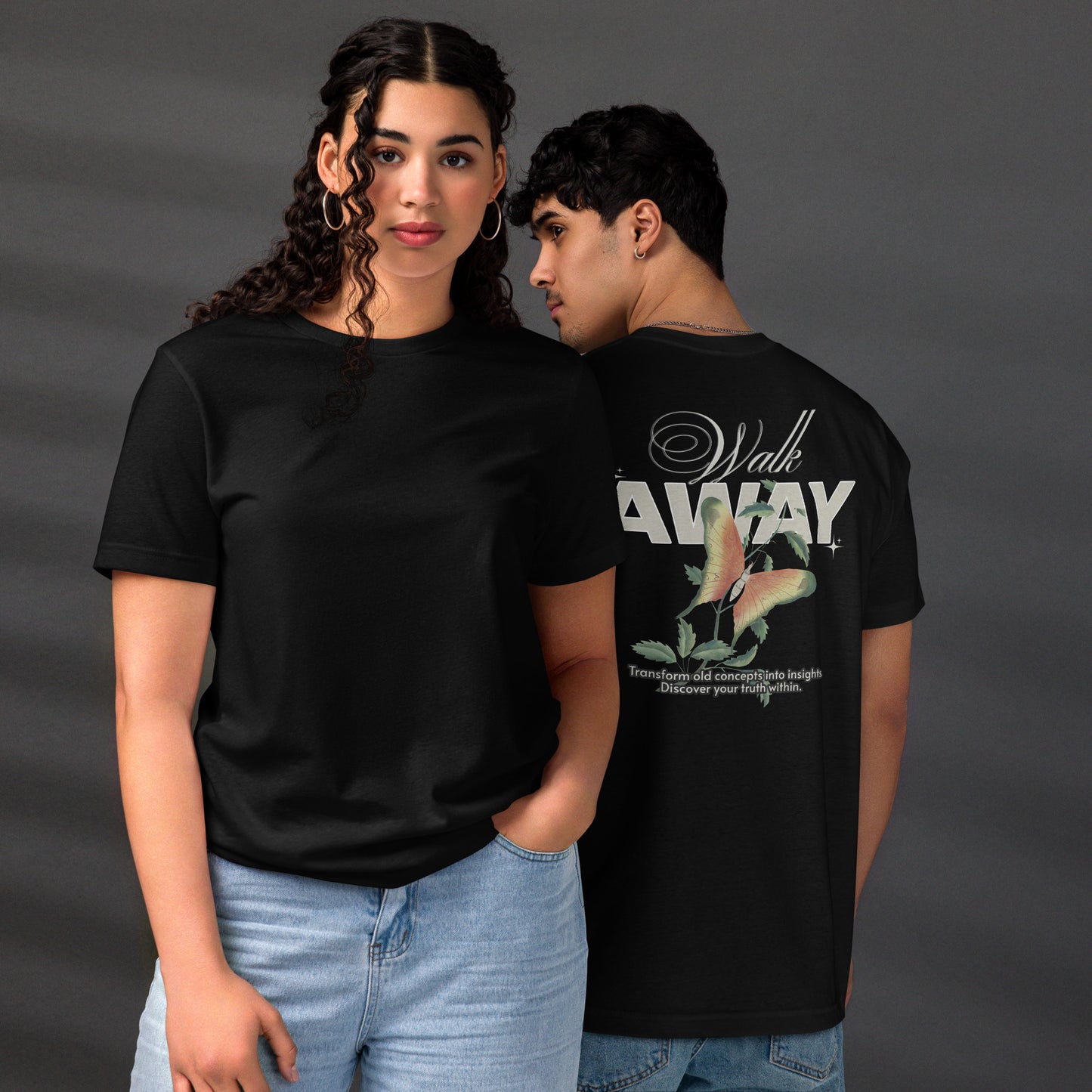 Eco-Friendly Unisex T-Shirt Made from 100% Recycled Materials Sustainable Tee 'Walk Away'