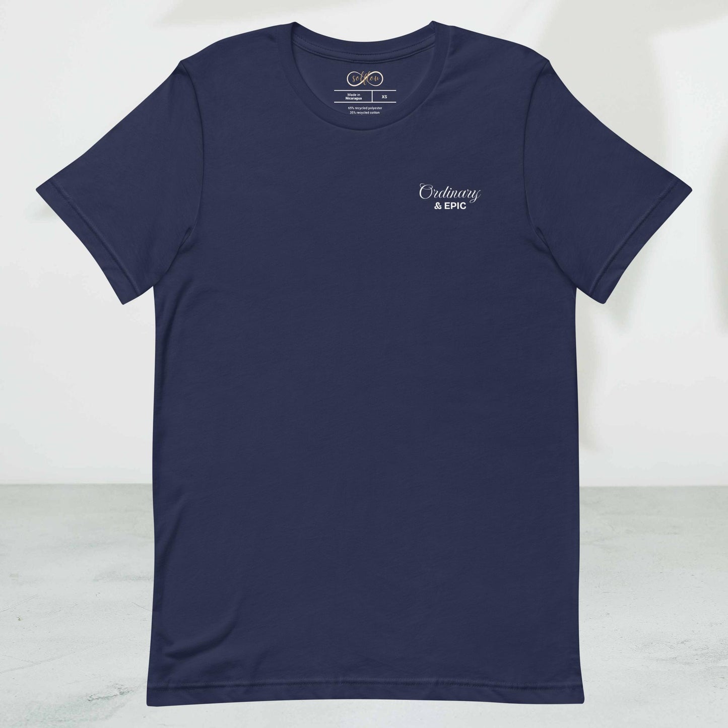 Eco-Friendly Unisex T-Shirt Made from 100% Recycled Materials Sustainable Tee 'Extraordinary'