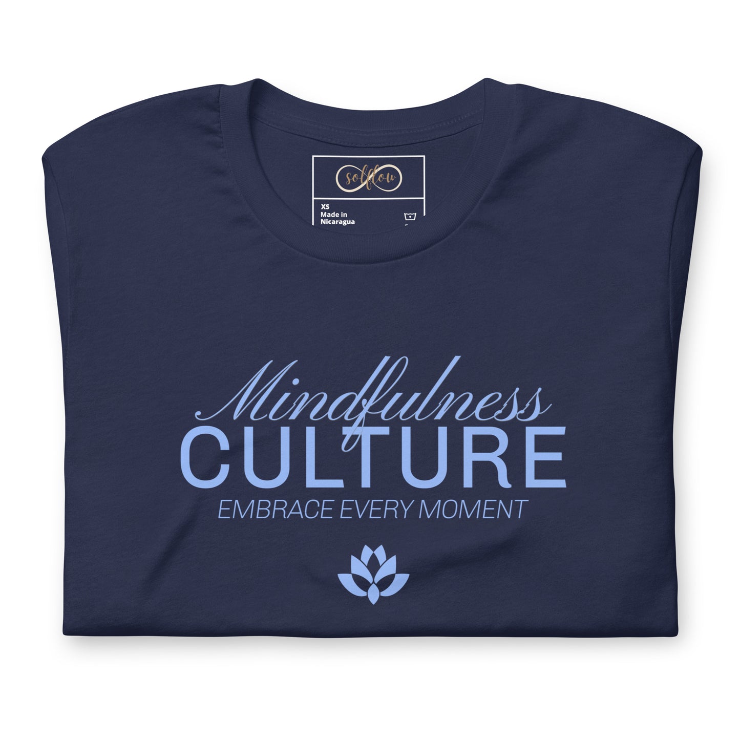 Eco-Friendly Unisex T-Shirt Made from 100% Recycled Materials Sustainable Tee 'Mindfulness Culture' Blue Print