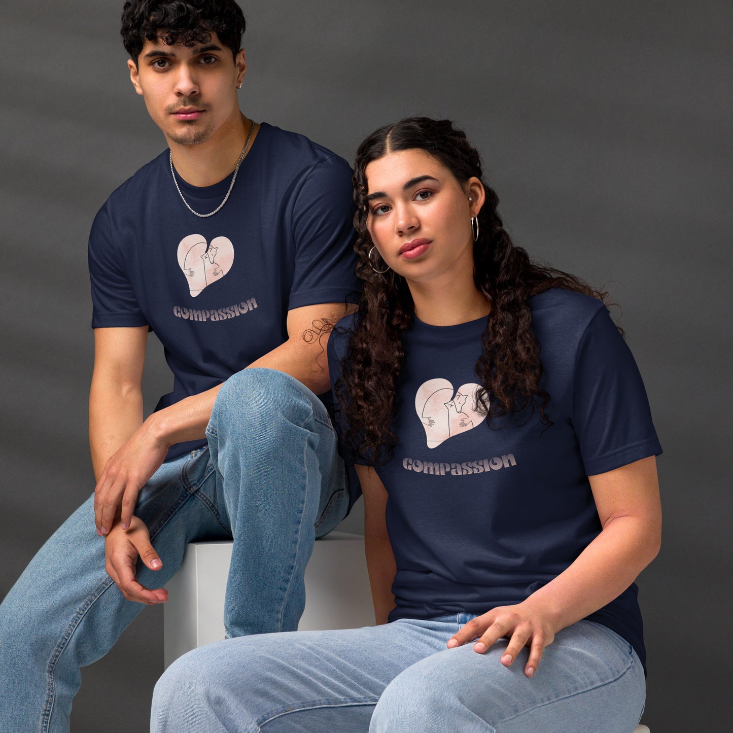 Unisex Organic Cotton T-Shirt - Eco-Friendly Minimalist Sustainable Tee 'Compassion'