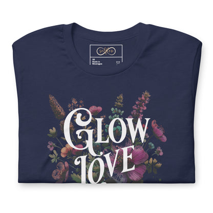 Eco-Friendly Unisex T-Shirt Made from 100% Recycled Materials Sustainable Tee 'Glow Love'