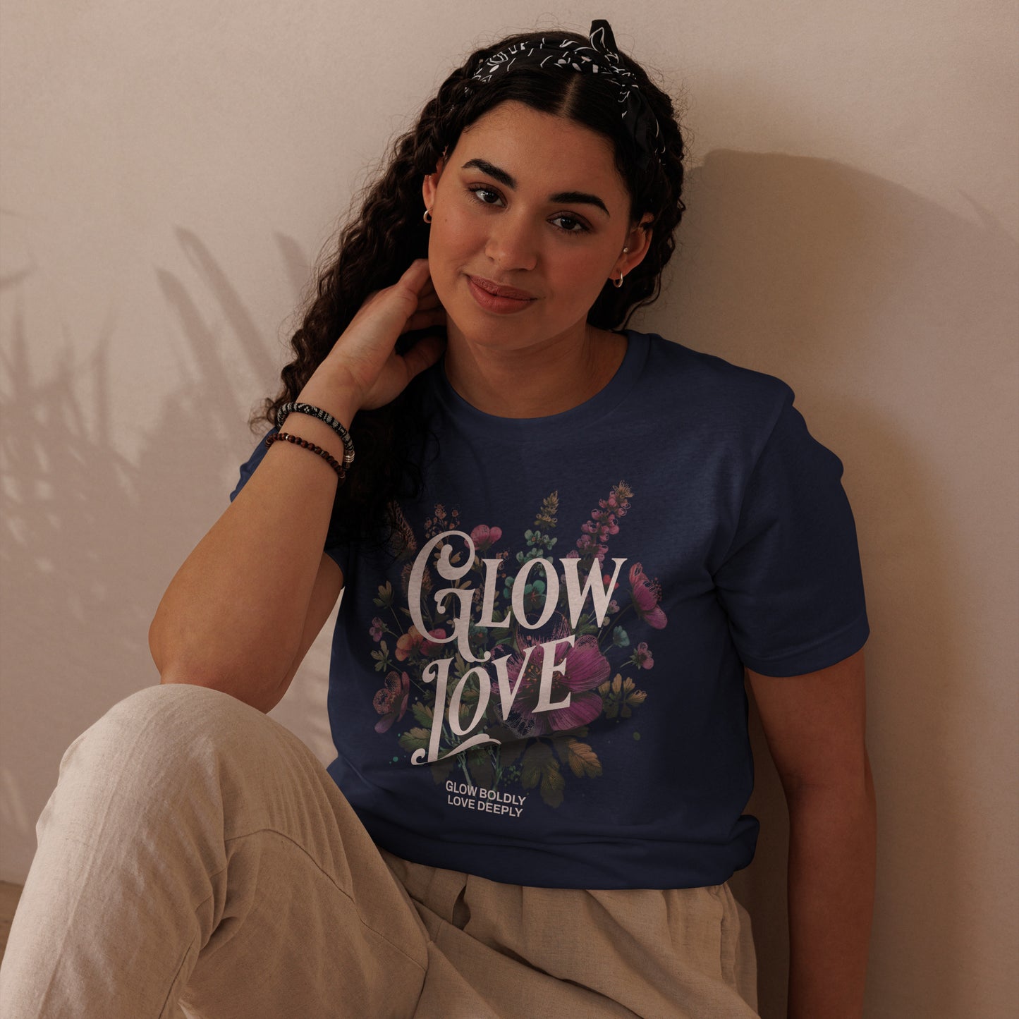 Eco-Friendly Unisex T-Shirt Made from 100% Recycled Materials Sustainable Tee 'Glow Love'