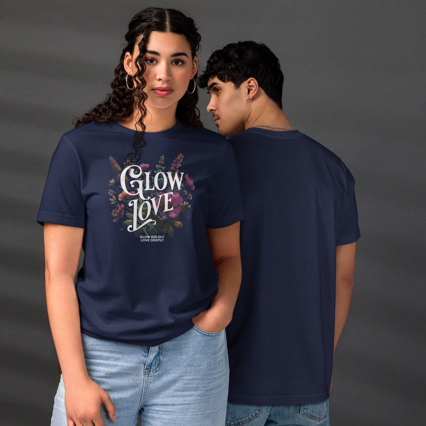 Eco-Friendly Unisex T-Shirt Made from 100% Recycled Materials Sustainable Tee 'Glow Love'