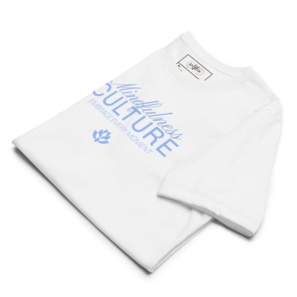 Eco-Friendly Unisex T-Shirt Made from 100% Recycled Materials Sustainable Tee 'Mindfulness Culture' Blue Print