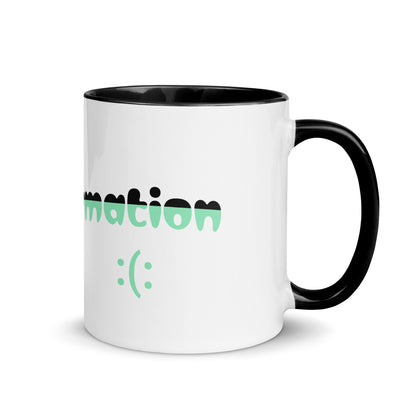 Colorful Inspirational Ceramic Mug with Inside Color 'Meditation - Transformation'