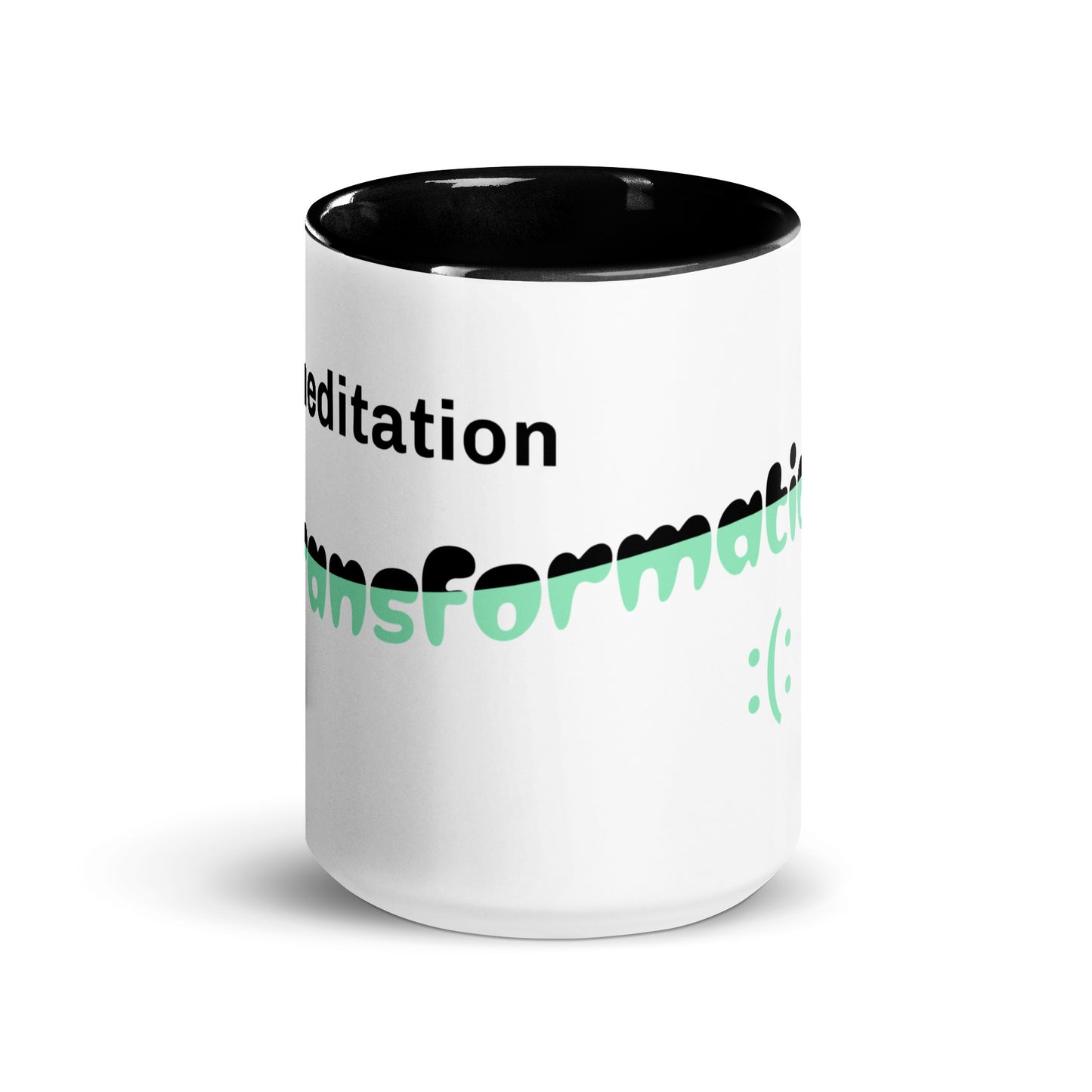 Colorful Inspirational Ceramic Mug with Inside Color 'Meditation - Transformation'