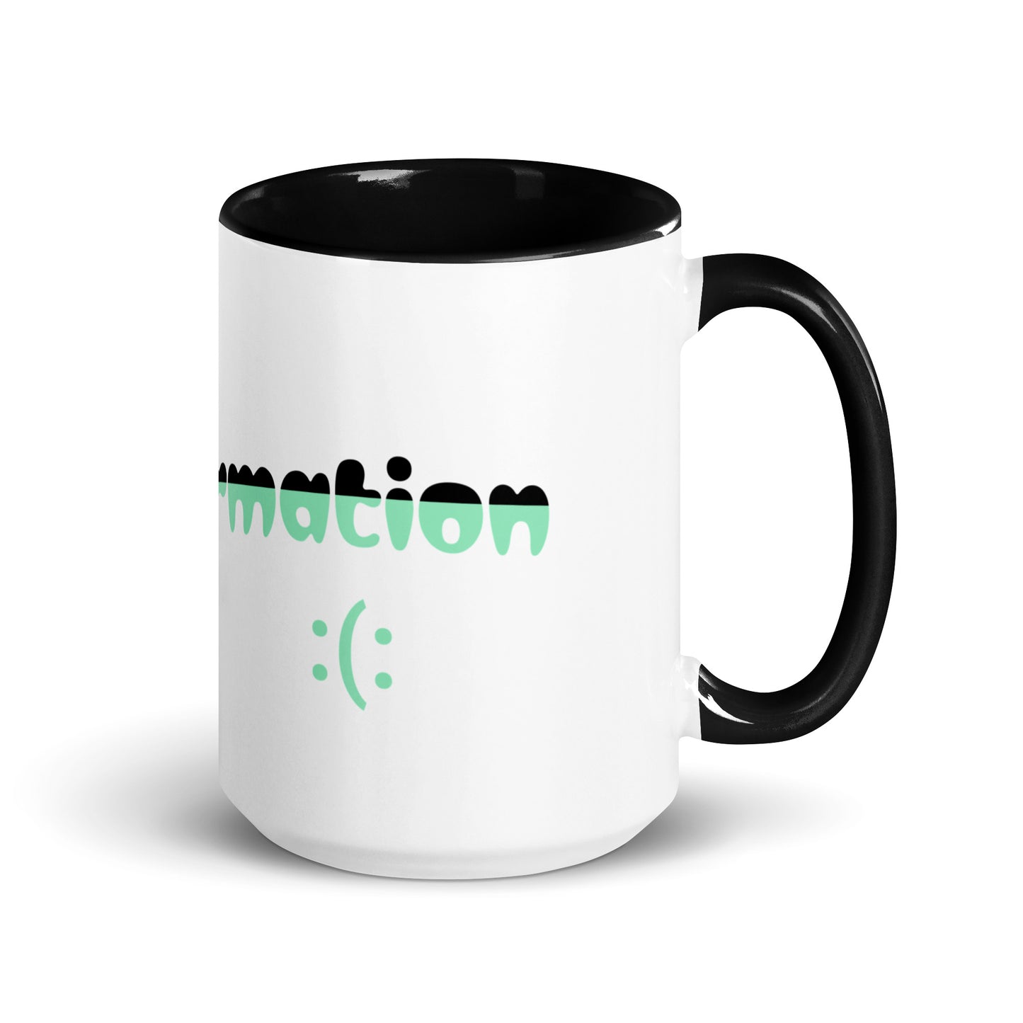 Colorful Inspirational Ceramic Mug with Inside Color 'Meditation - Transformation'