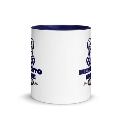 Colorful Inspirational Ceramic Mug with Inside Color 'Memento More Coffee'