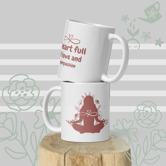 Inspirational Coffee Mug, Microwave & Dishwasher Safe – Perfect Gift 'A heart full of love'