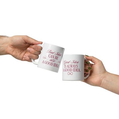 Inspirational Coffee Mug, Microwave & Dishwasher Safe – Perfect Gift 'Bad Idea is a Good Idea'