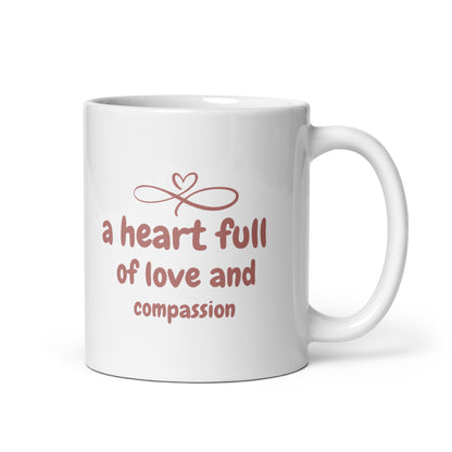 Inspirational Coffee Mug, Microwave & Dishwasher Safe – Perfect Gift 'A heart full of love'