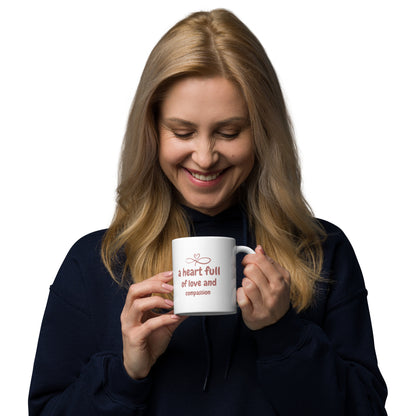 Inspirational Coffee Mug, Microwave & Dishwasher Safe – Perfect Gift 'A heart full of love'