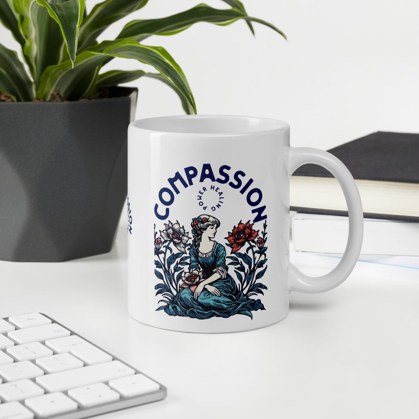 Inspirational Coffee Mug, Microwave & Dishwasher Safe – Perfect Gift 'Compassion - Healing'