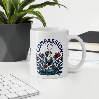 Inspirational Coffee Mug, Microwave & Dishwasher Safe – Perfect Gift 'Compassion - Healing'