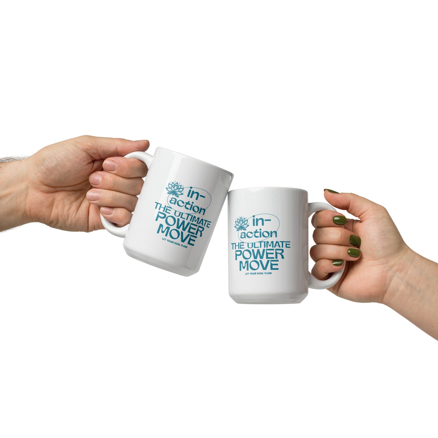 Inspirational Coffee Mug, Microwave & Dishwasher Safe – Perfect Gift 'Inaction - Power Move'