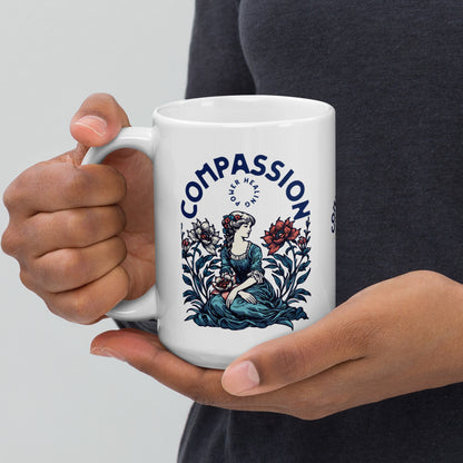 Inspirational Coffee Mug, Microwave & Dishwasher Safe – Perfect Gift 'Compassion - Healing'