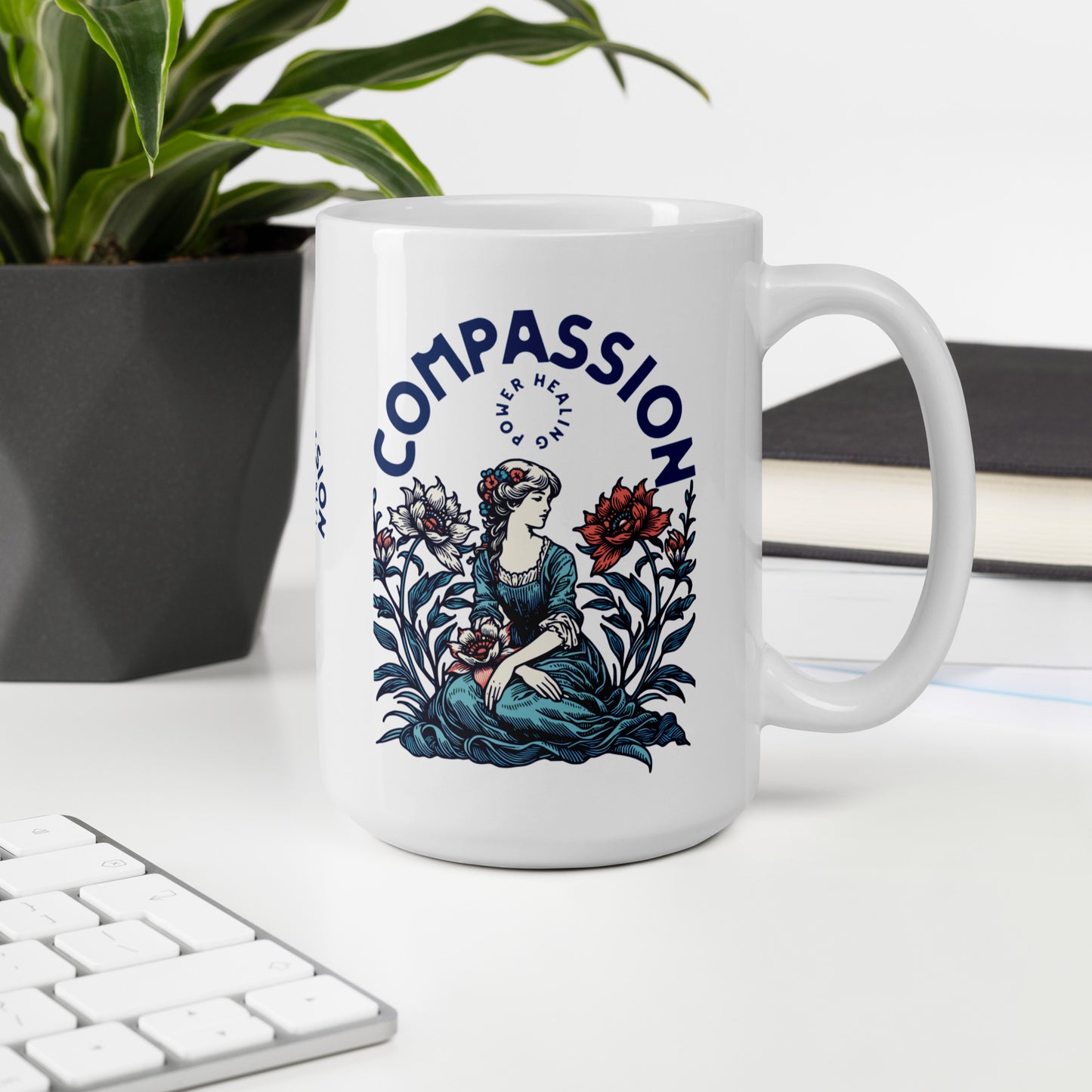 Inspirational Coffee Mug, Microwave & Dishwasher Safe – Perfect Gift 'Compassion - Healing'