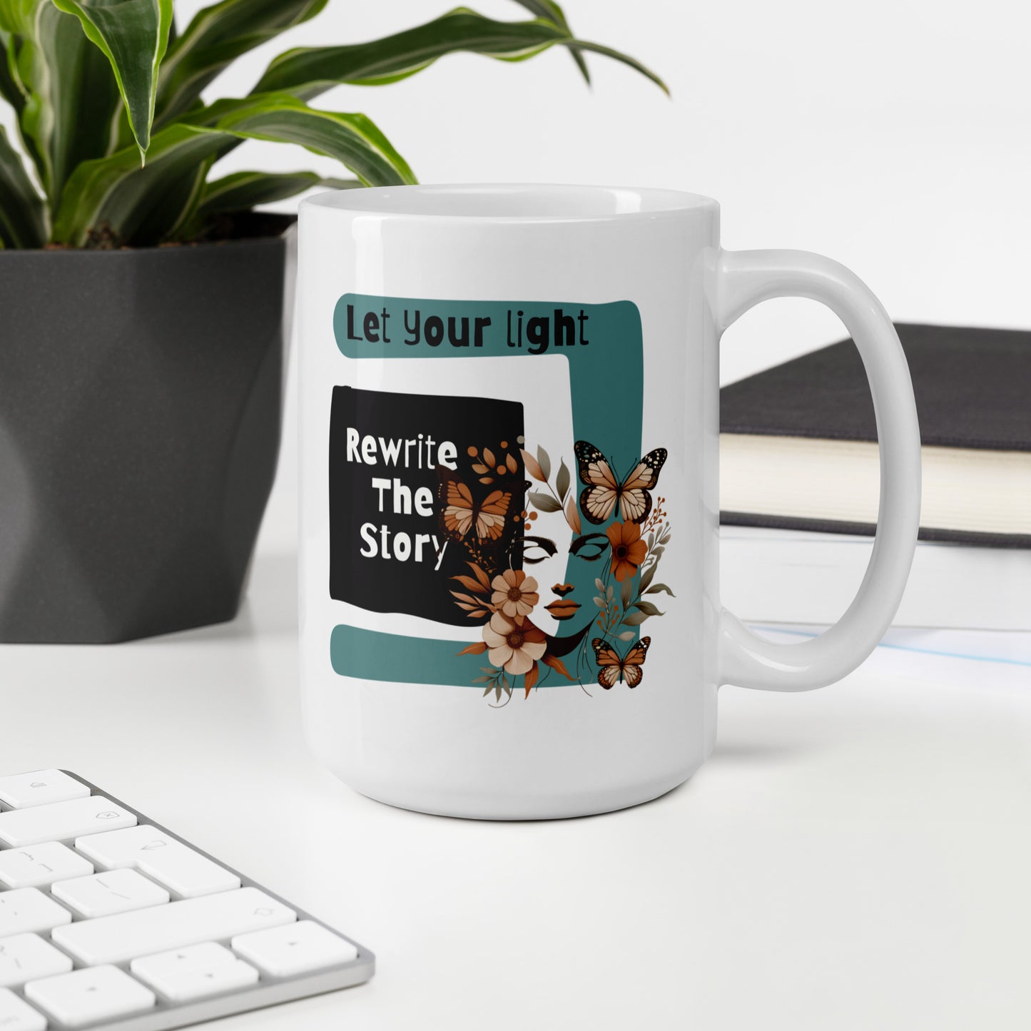 Inspirational Coffee Mug, Microwave & Dishwasher Safe – Perfect Gift 'Rewrite the Story'