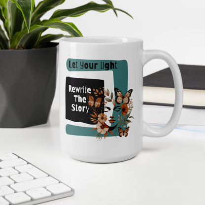 Inspirational Coffee Mug, Microwave & Dishwasher Safe – Perfect Gift 'Rewrite the Story'