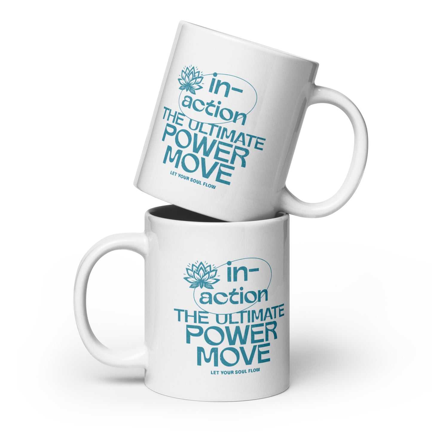 Inspirational Coffee Mug, Microwave & Dishwasher Safe – Perfect Gift 'Inaction - Power Move'