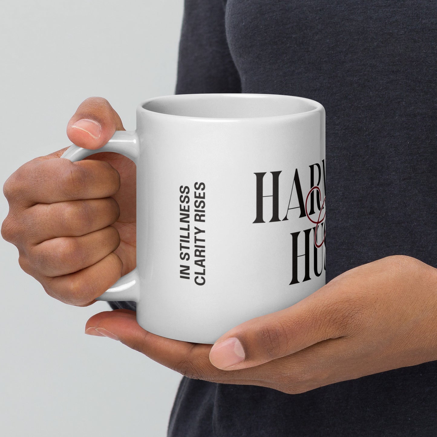 Inspirational Coffee Mug, Microwave & Dishwasher Safe – Perfect Gift 'Harmony Over Hustle'