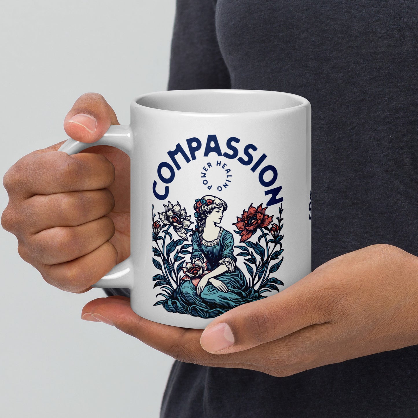 Inspirational Coffee Mug, Microwave & Dishwasher Safe – Perfect Gift 'Compassion - Healing'