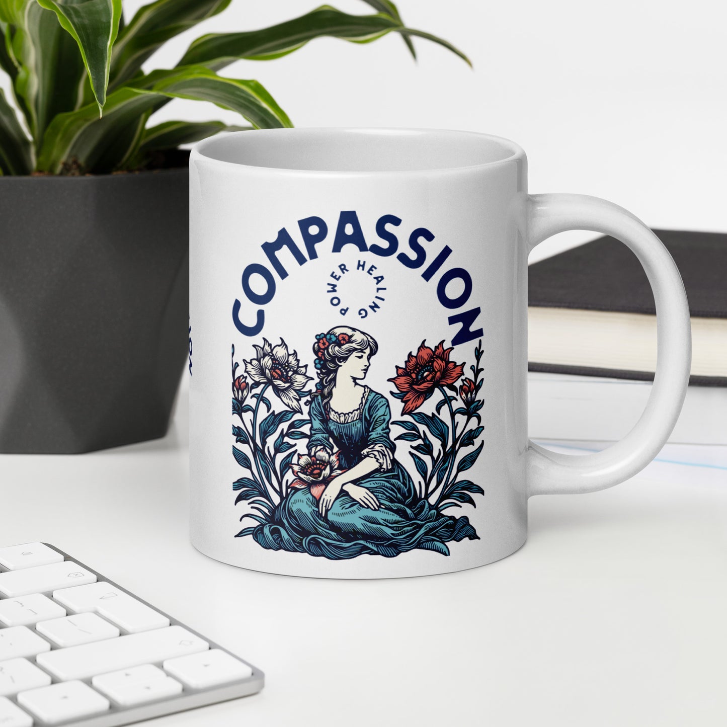 Inspirational Coffee Mug, Microwave & Dishwasher Safe – Perfect Gift 'Compassion - Healing'